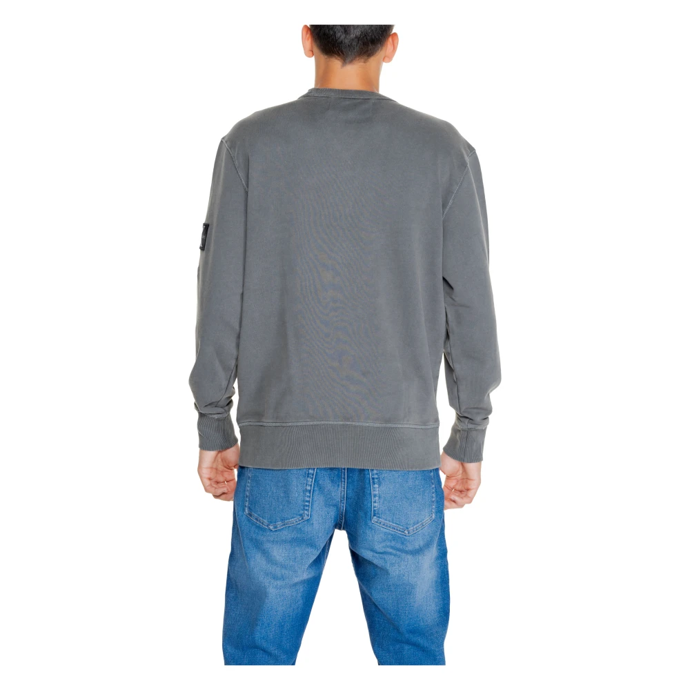 Calvin Klein Jeans Badge Crew Sweatshirt Gray Heren