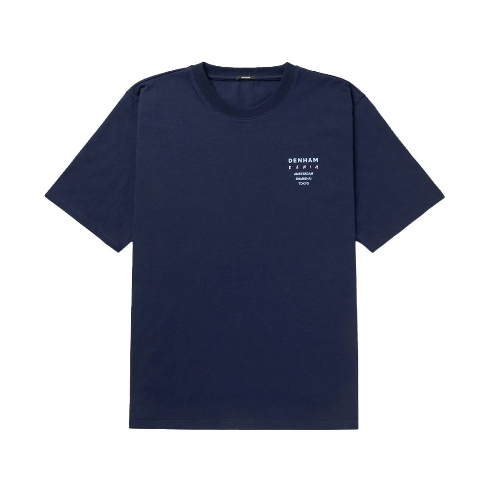 Denham The Jeanmaker Wave Tee Korte Mouw T-shirt Blue Heren