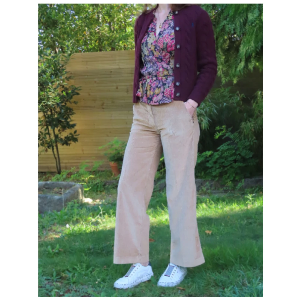 Mason's Wijde Corduroy Broek Beige Dames