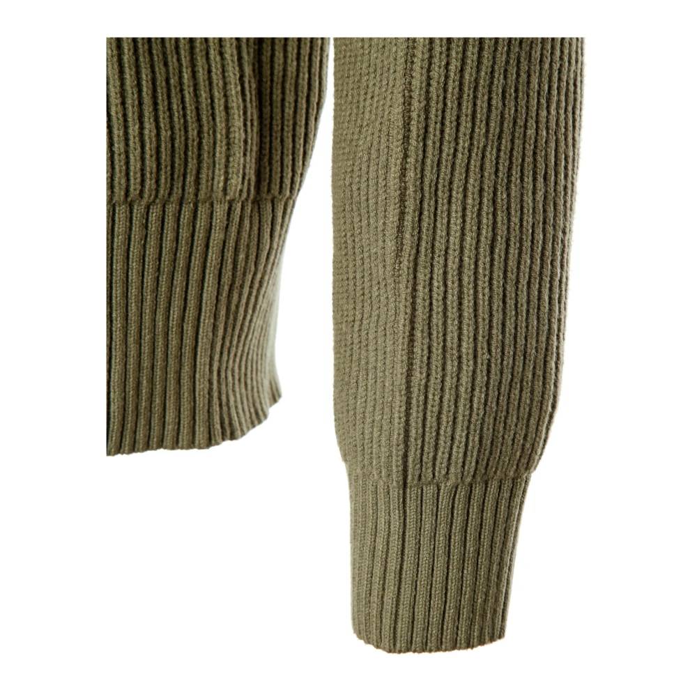 drykorn Chunky Gebreide Half-Zip Trui Green Heren