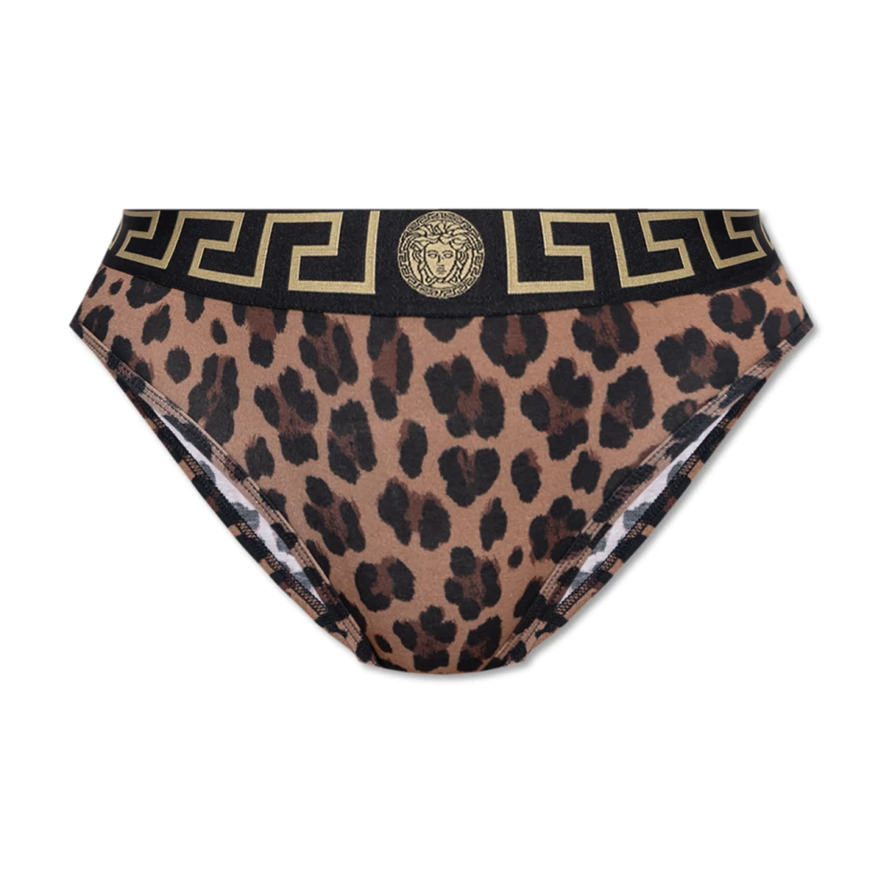 Versace Dierenprint slip Brown Dames