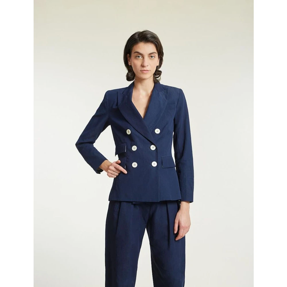 Ines De La Fressange Paris Atalia donkerblauwe broek Blue Dames