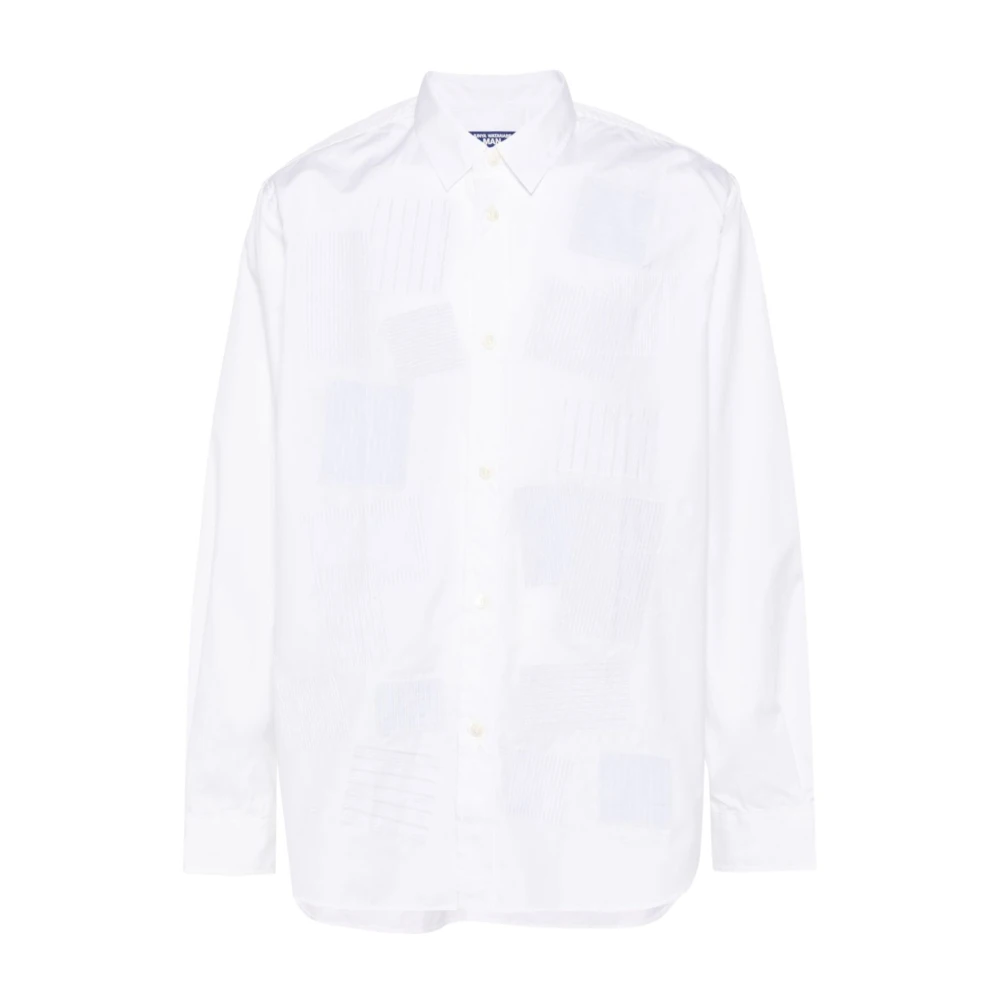 Junya Watanabe Patchwork Design Wit Overhemd White Heren