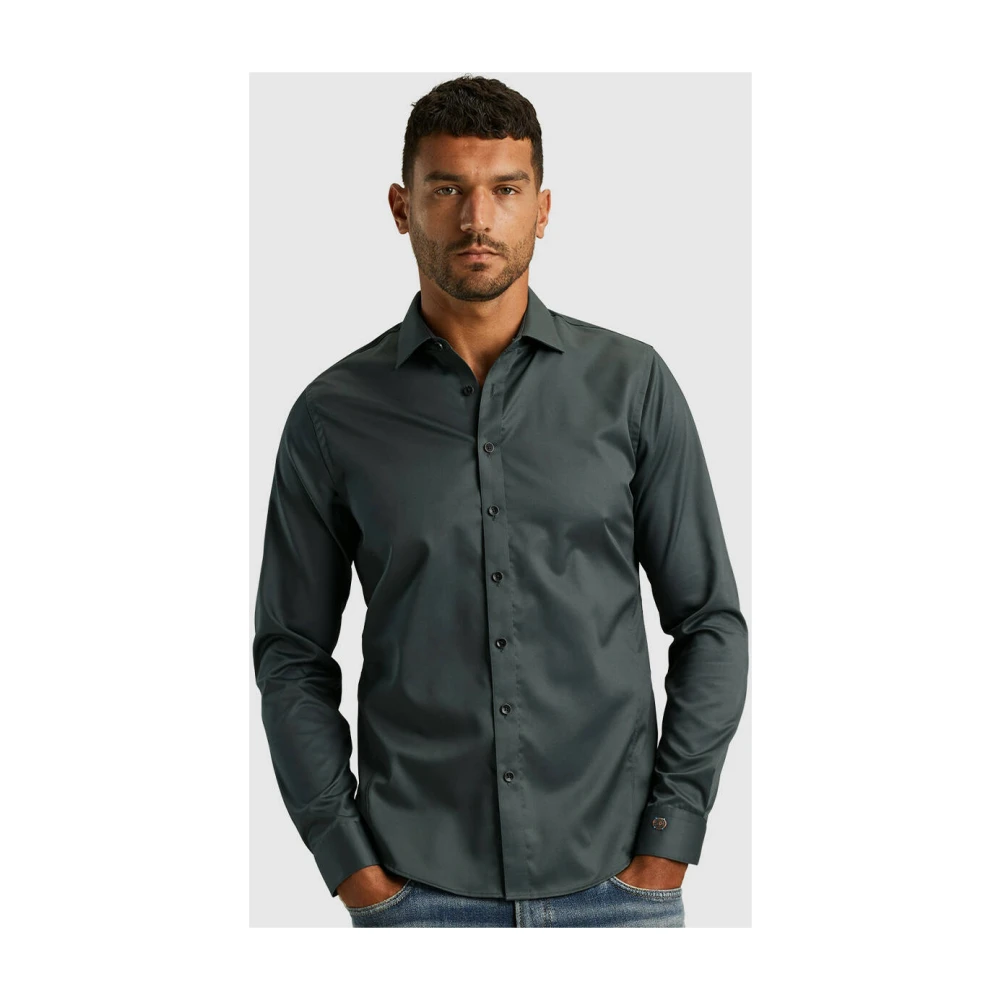 Cast Iron Lange mouw shirt Comfort Sate Green Heren