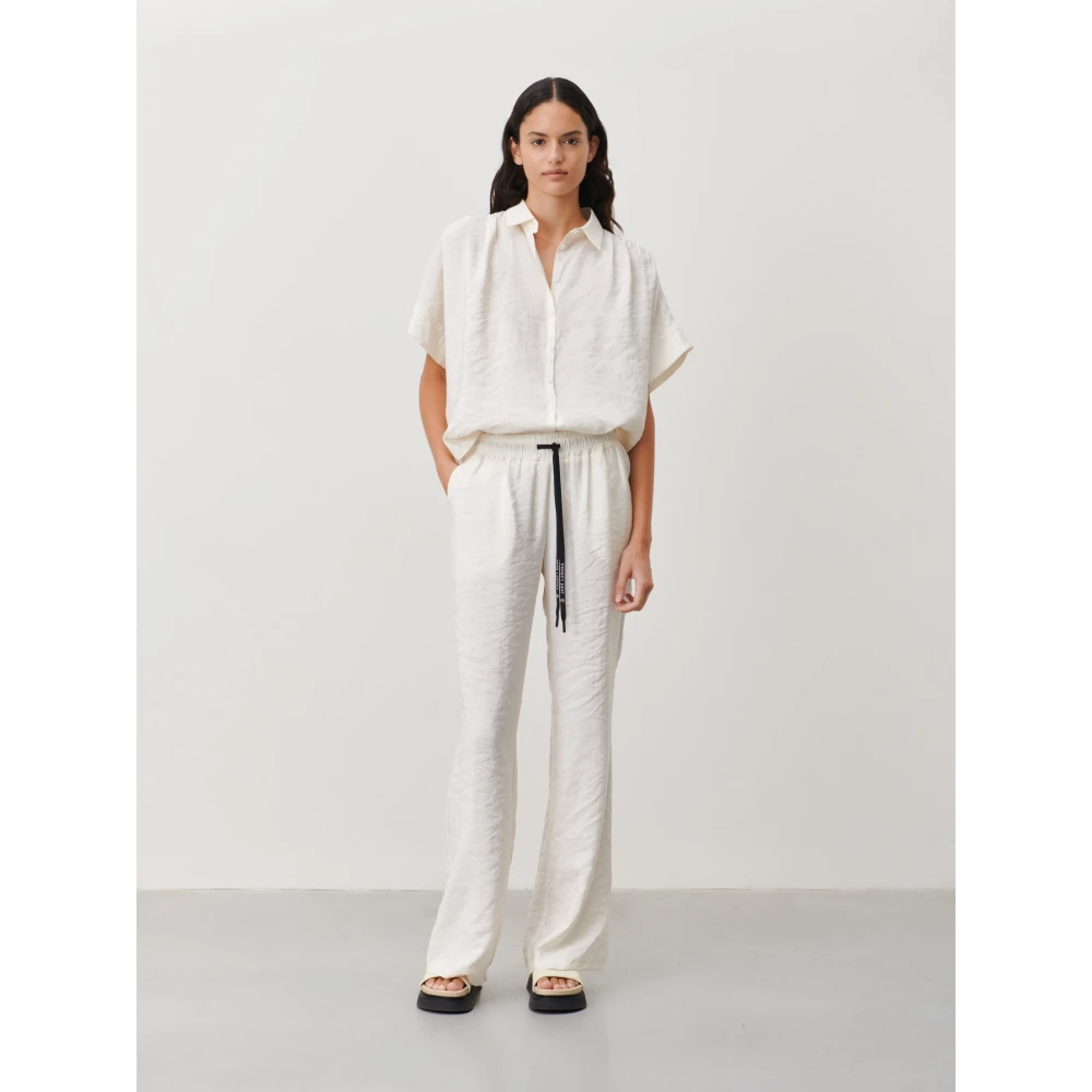 Jane Lushka Luxe Cupro Wijde Broek White Dames