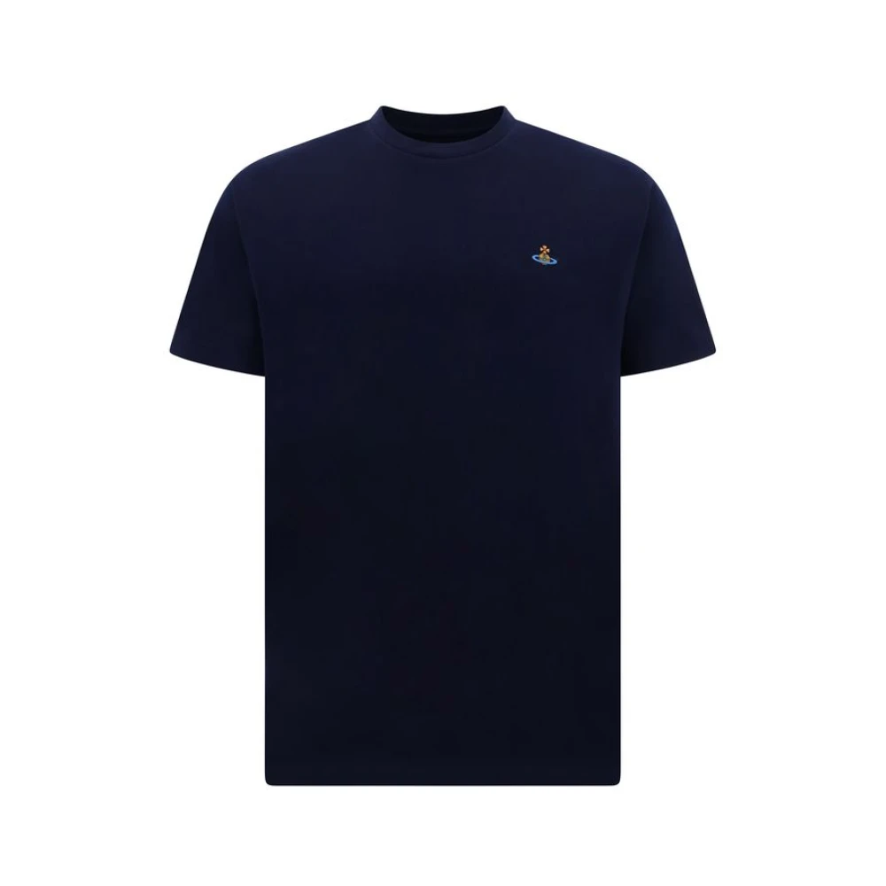Vivienne Westwood Geborduurd Logo Katoenen T-shirt Black Heren