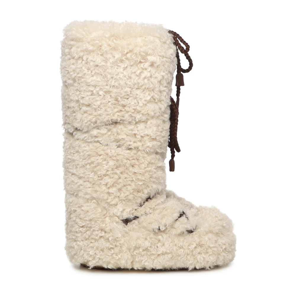 Moon Boot Women's Beige Cross-Lace Winter Boots - Winter Boots - 9 Uk - Shoes