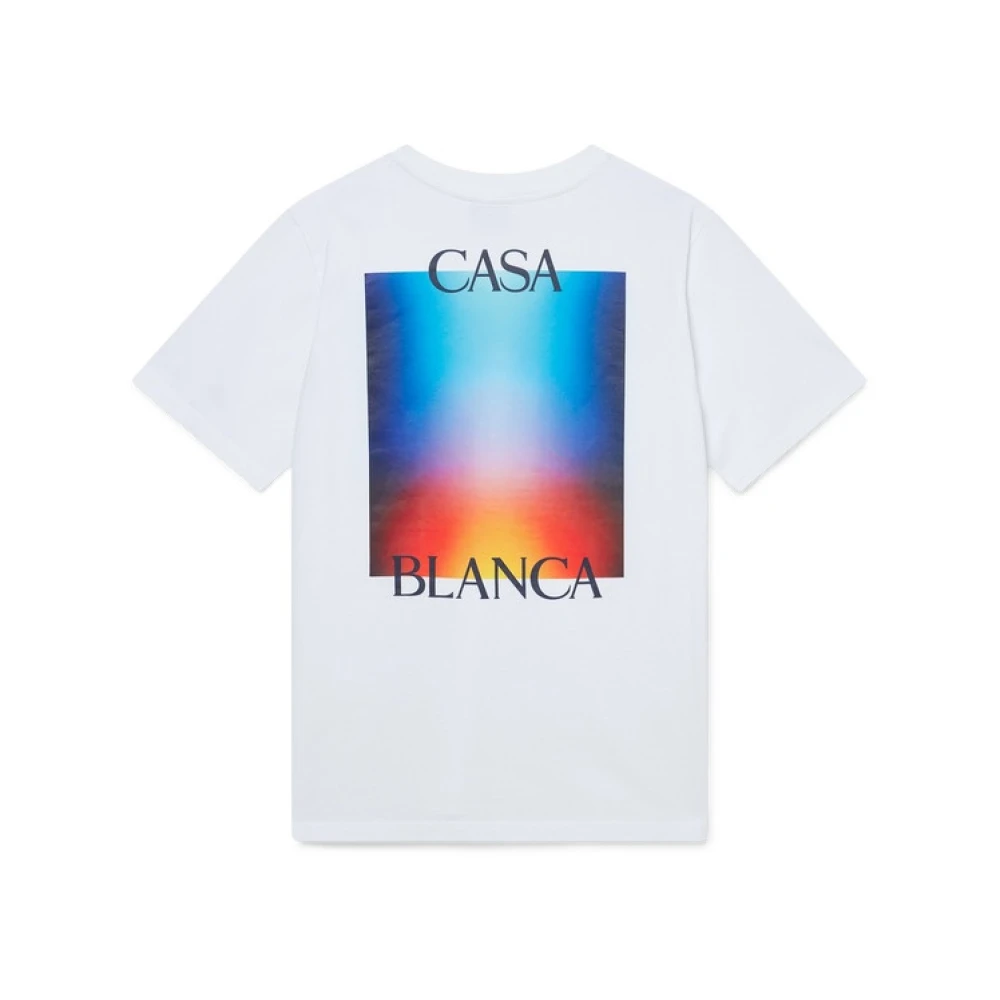 Casablanca Men's White T-Shirts, S, Gradient Casa Logo T-Shirt