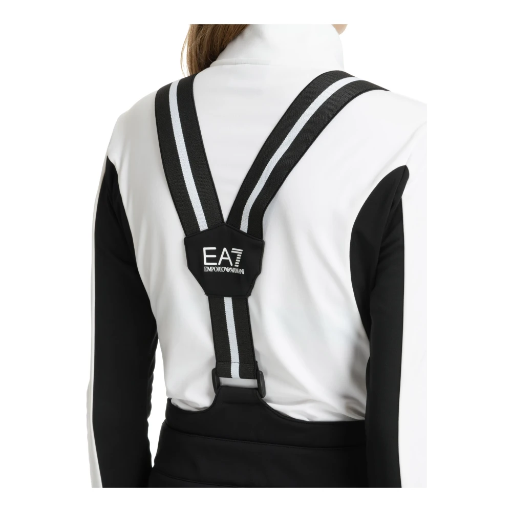 Emporio Armani EA7 Hoge Taille Ski Broek Drukknopen Logo Black Dames
