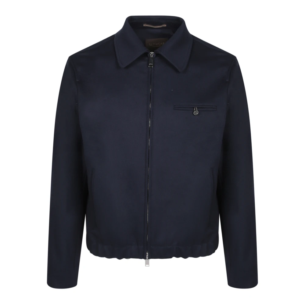 Incotex Mannelijk Blauw Jassen Heren, L, E Flanellen Zip Overshirt Klassieke Stijl
