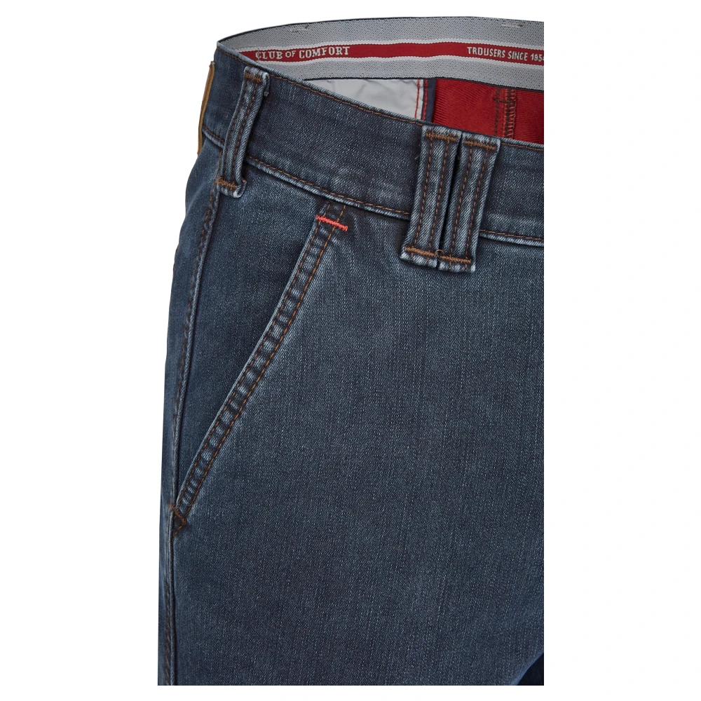 club of comfort Stretch Denim Flat Front Broek Blue Heren