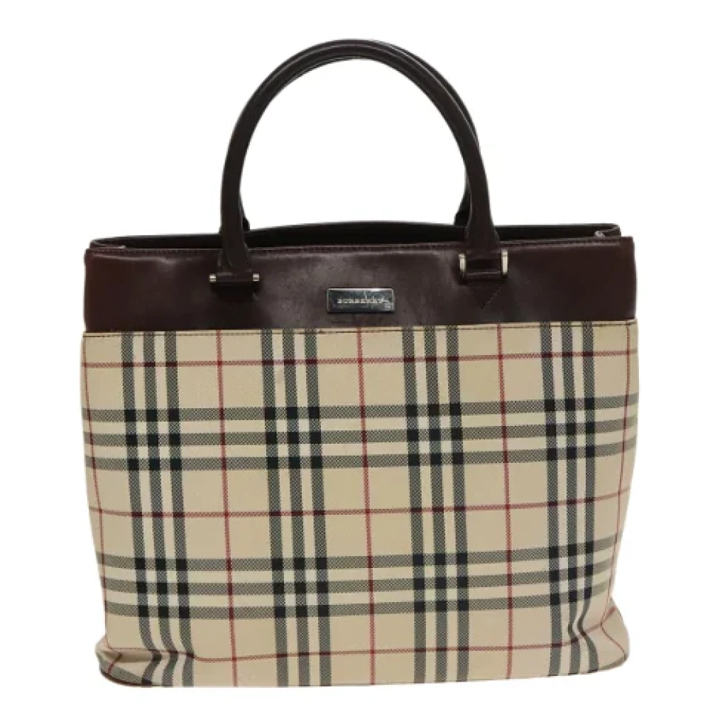 Burberry Vintage Pre-owned Canvas handbags Beige Dames