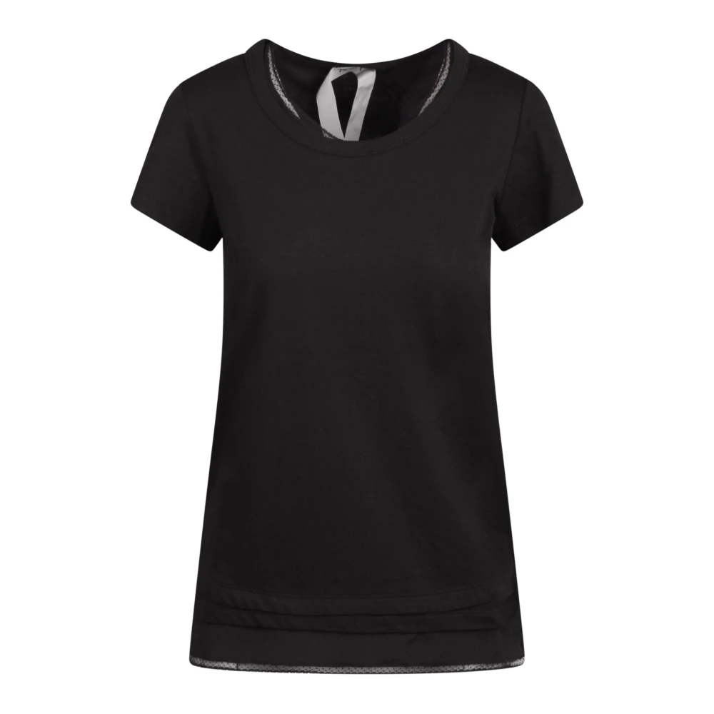 N21 Zijden Detail T-shirt Black Dames