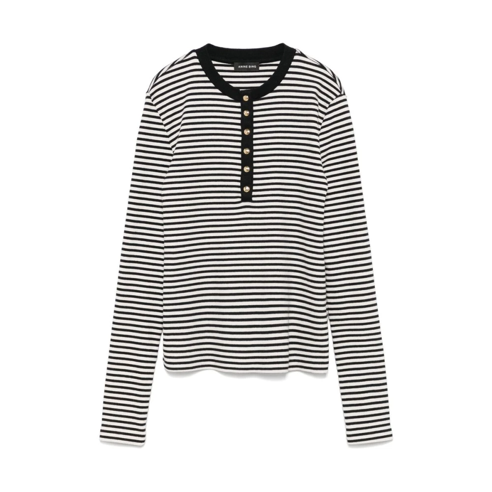 Anine Bing Alessia Langarm T-shirt Black Dames