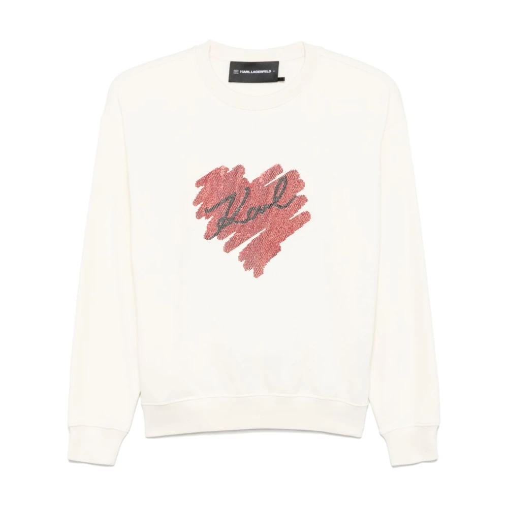 Karl Lagerfeld Harten Sweatshirt White Heren