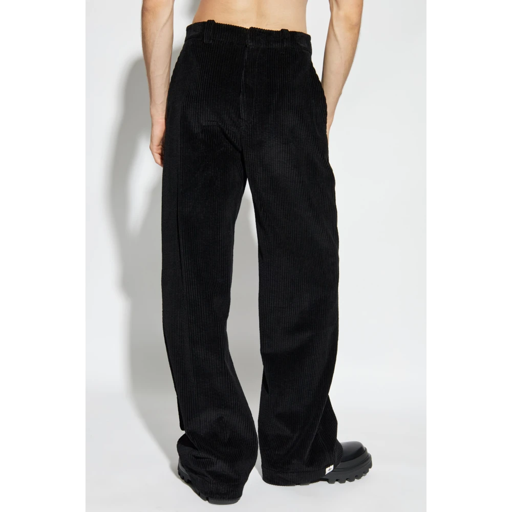 Jil Sander Ribfluwelen broek Black Heren