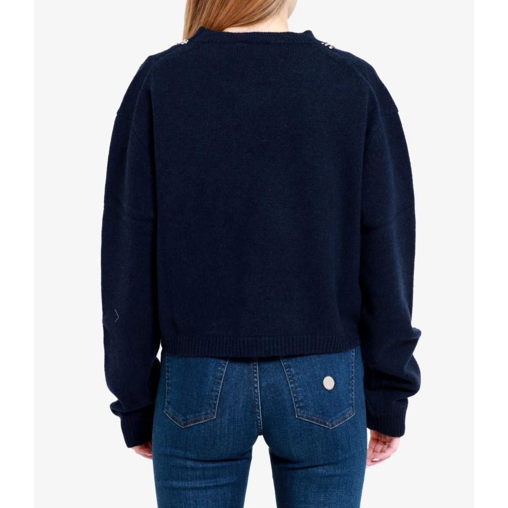 Semicouture Blauwe Wol Kasjmier Trui Blue Dames