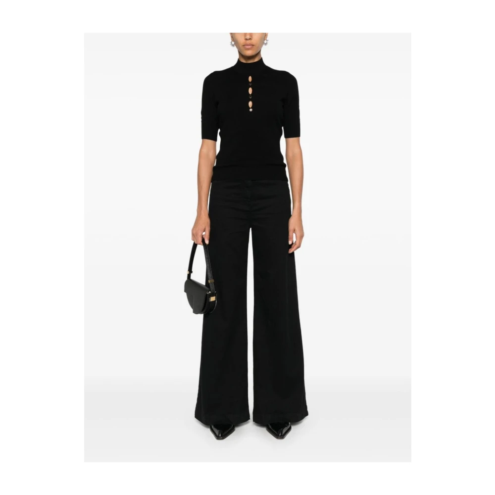 Twinset Studded High Neck Black Sweaters Black Dames