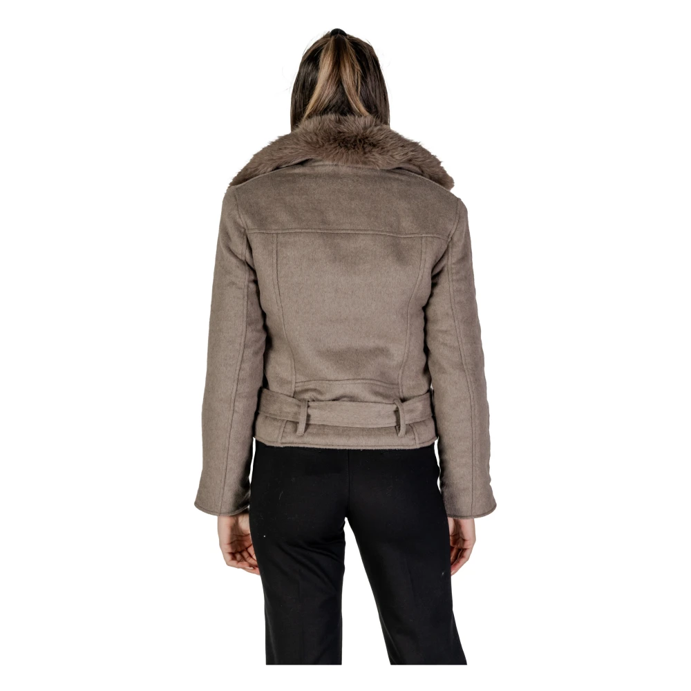 Guess Bruine Wollen V-hals Jas Brown Dames