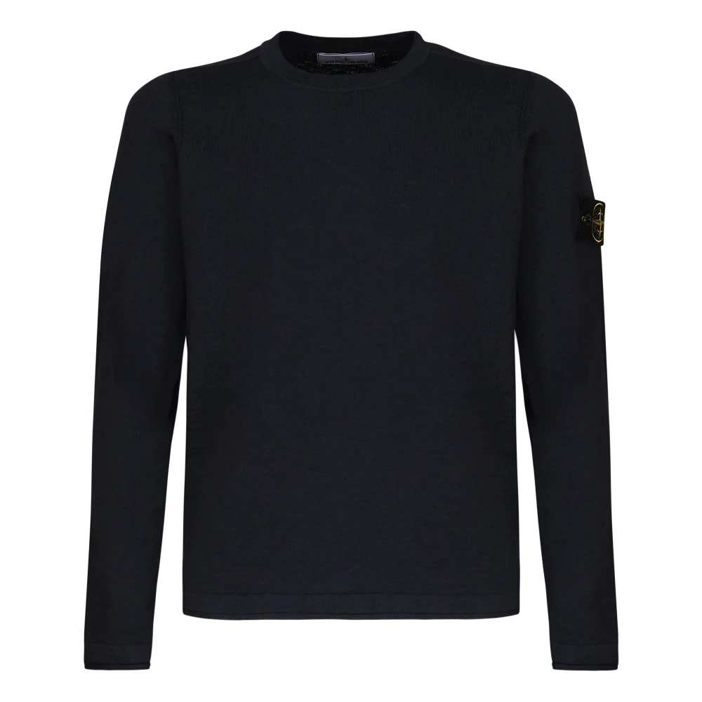 Stone Island Zwarte Gebreide Trui Black Heren