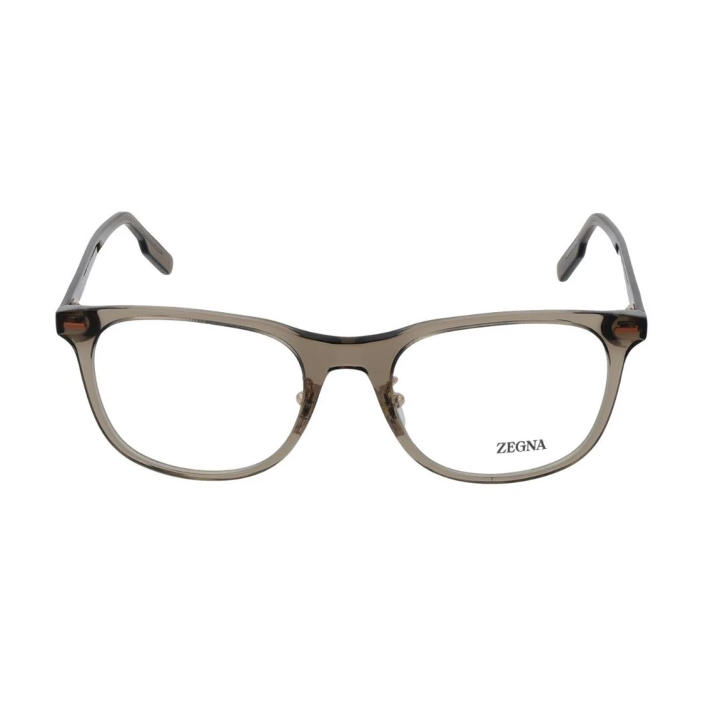 Ermenegildo Zegna Bruine Ronde Optische Frames met Demo Bril Brown Heren
