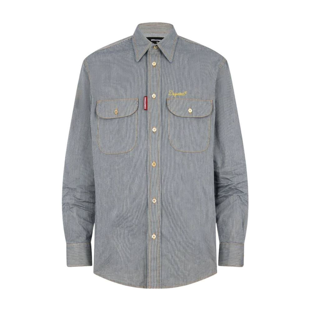 Dsquared2 Men's Blue Denim Shirts, M, Denim Shirt