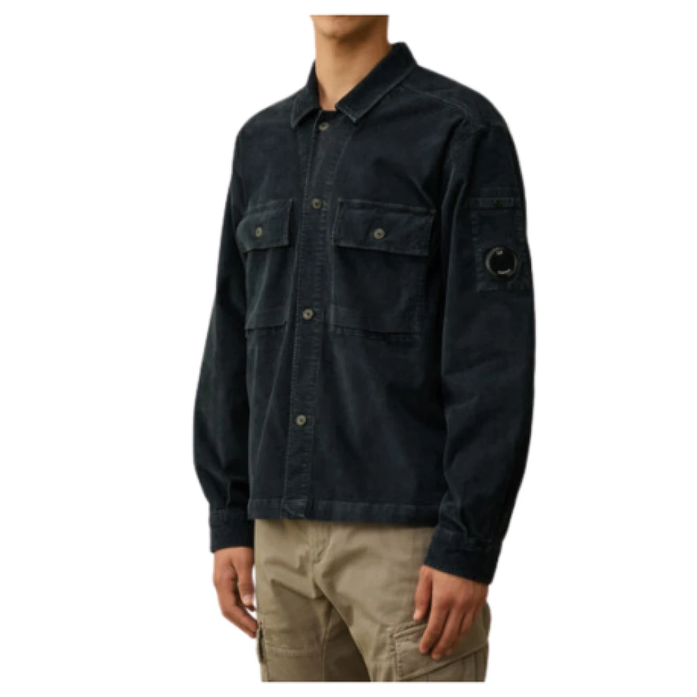 C.P. Company Stretch Ribfluwelen Overhemd Black Heren