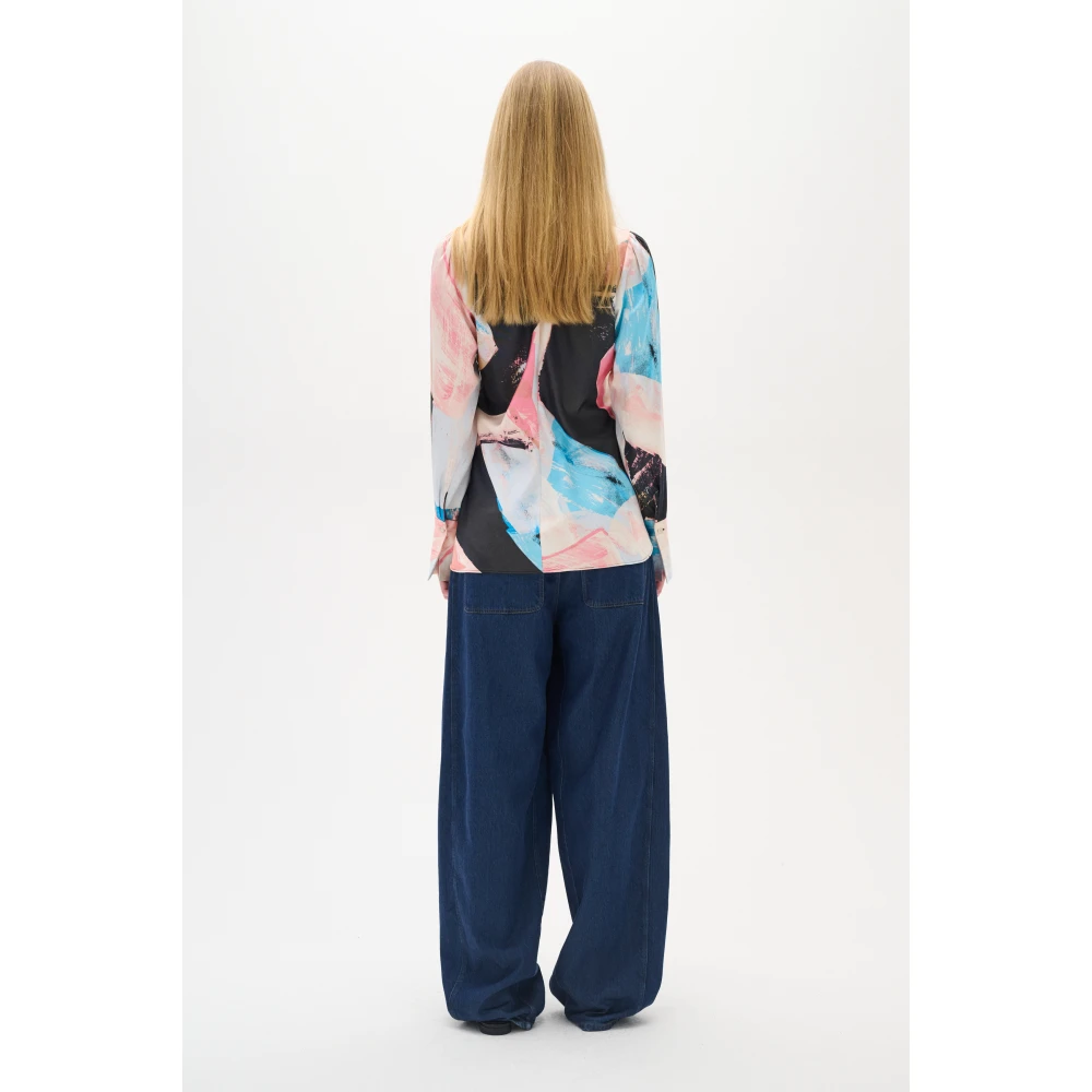InWear Satijnen blouse met ronde halslijn Multicolor Dames