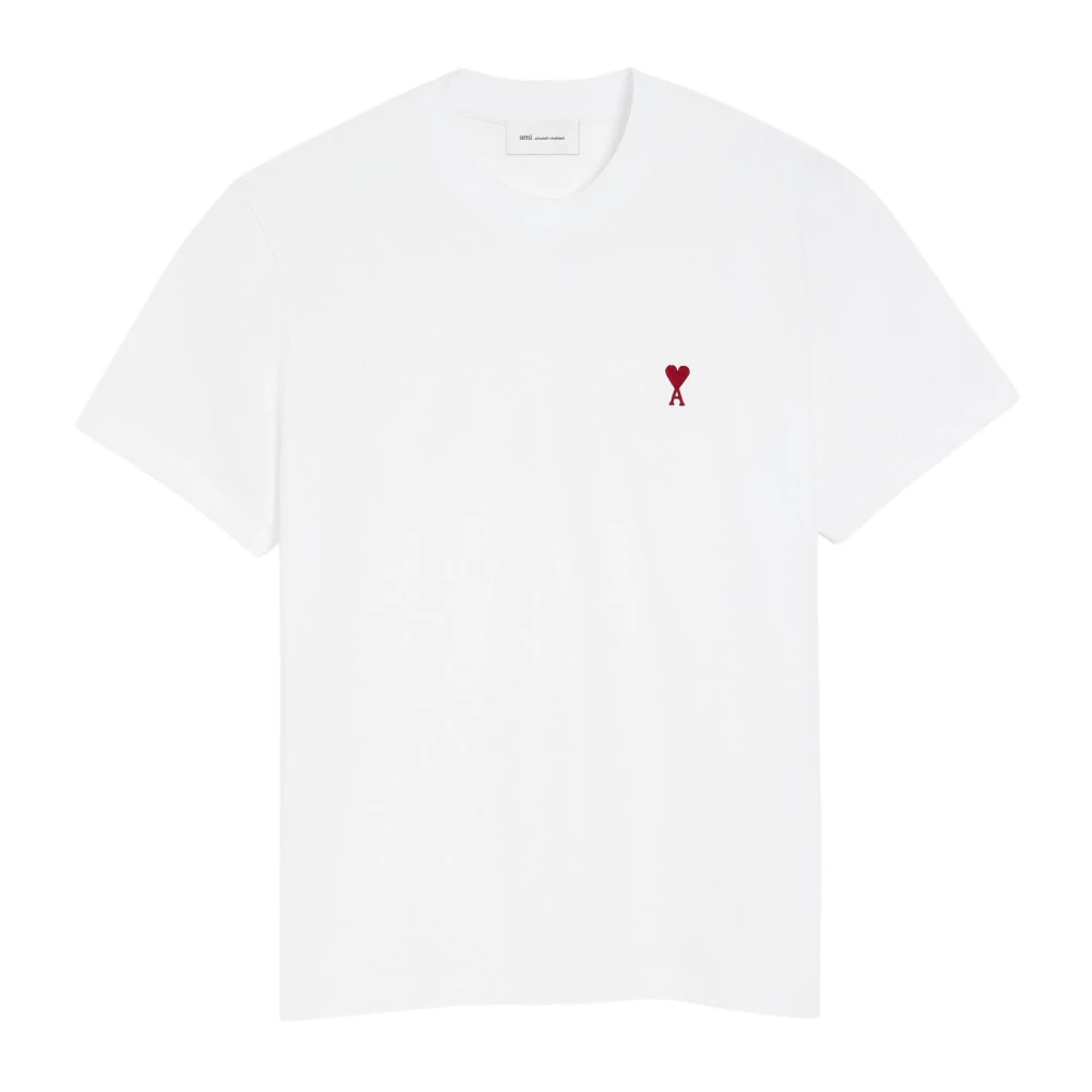 Ami Paris White T-Shirt Ami De Cœur - Male - T-Shirts - L - Tops
