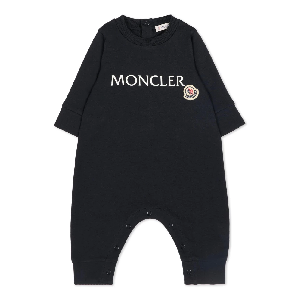 Moncler Unisex Kids Blue Crew Neck Romper - Bodies & Sets - 12 M - Kids