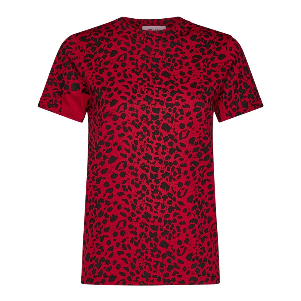 Alexander mcqueen Luipaardprint Rood T-shirt Red Dames