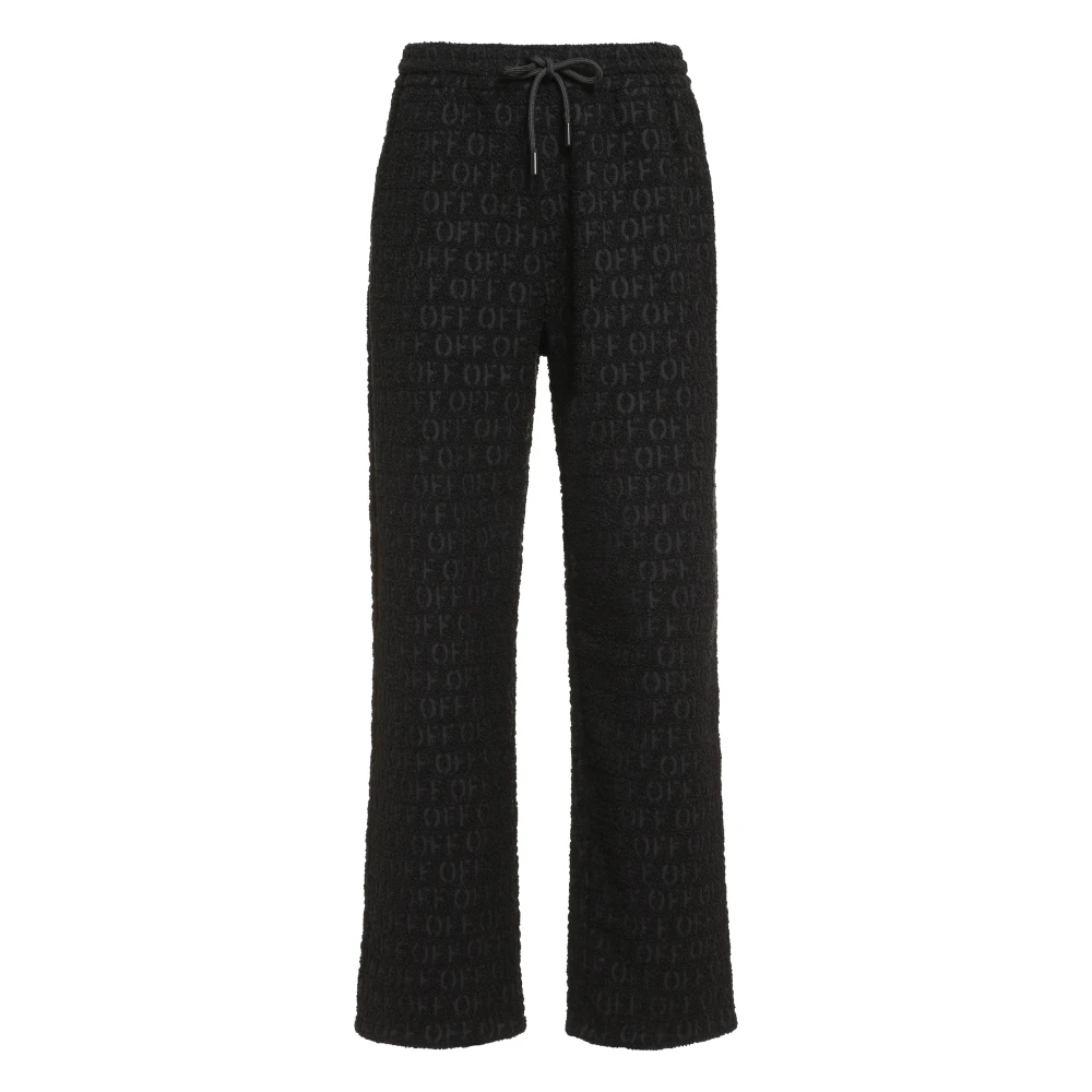 Off White Bouclé Gebreide Broek Black Heren