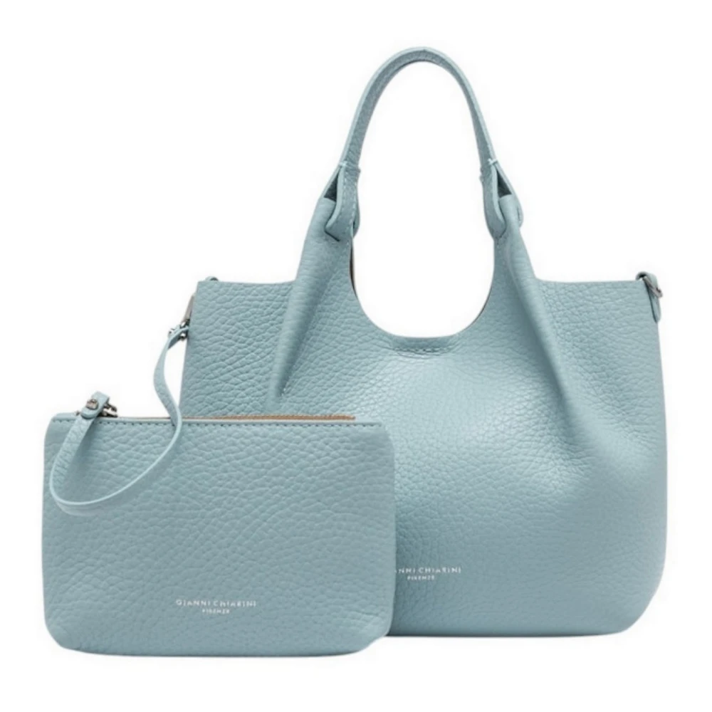 Gianni Chiarini Doorzichtige Blauwe Leren Bubble Tas Blue Dames