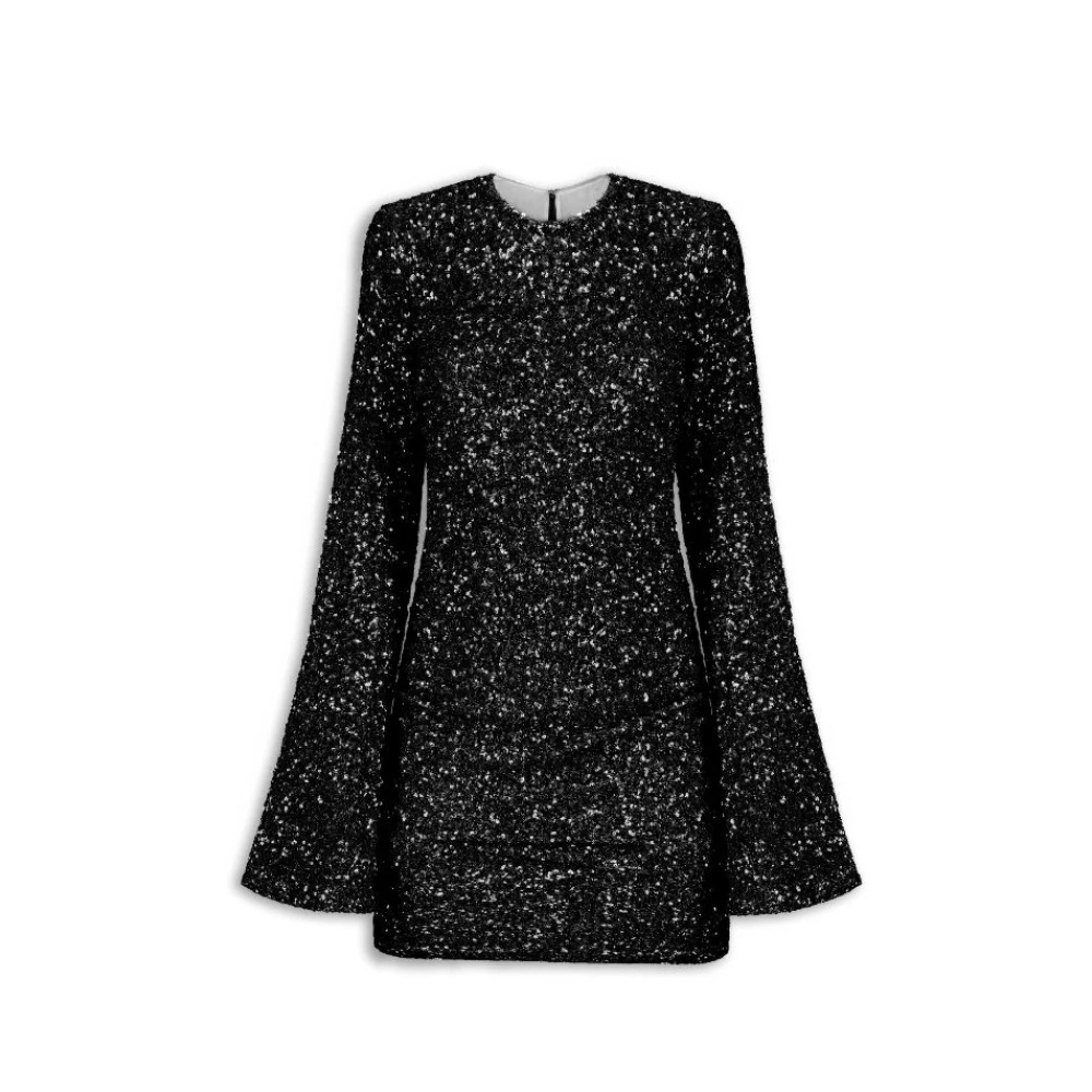 Aniye By Zwarte pailletten wikkeljurk Black Dames