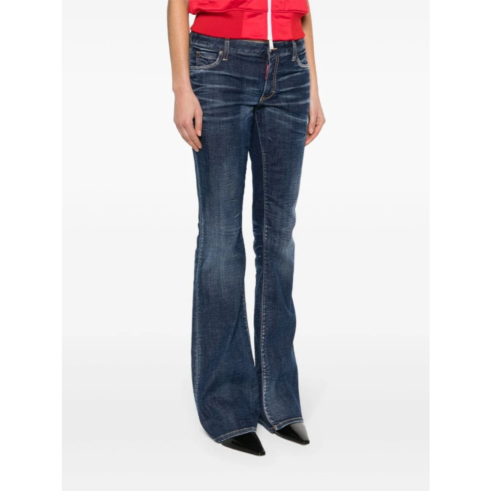 Dsquared2 Donkerblauwe Flare Jeans Blue Dames