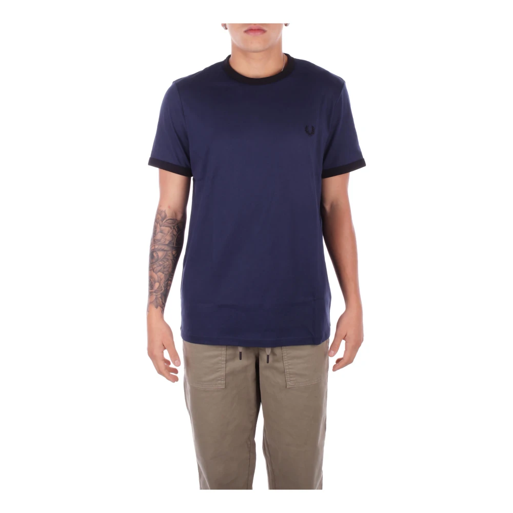 Fred Perry Logo Front T-shirts en Polo's Blue Heren