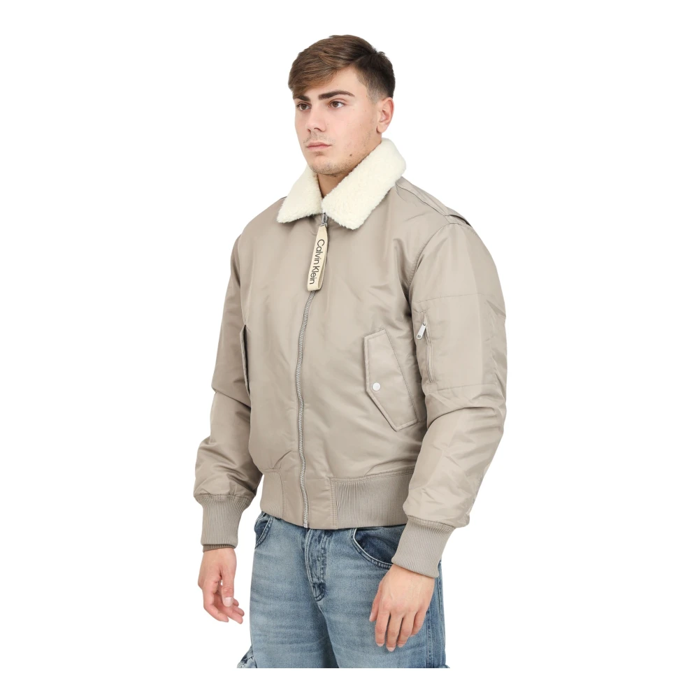 Calvin Klein Jeans Beige Aviator Bomberjack Beige