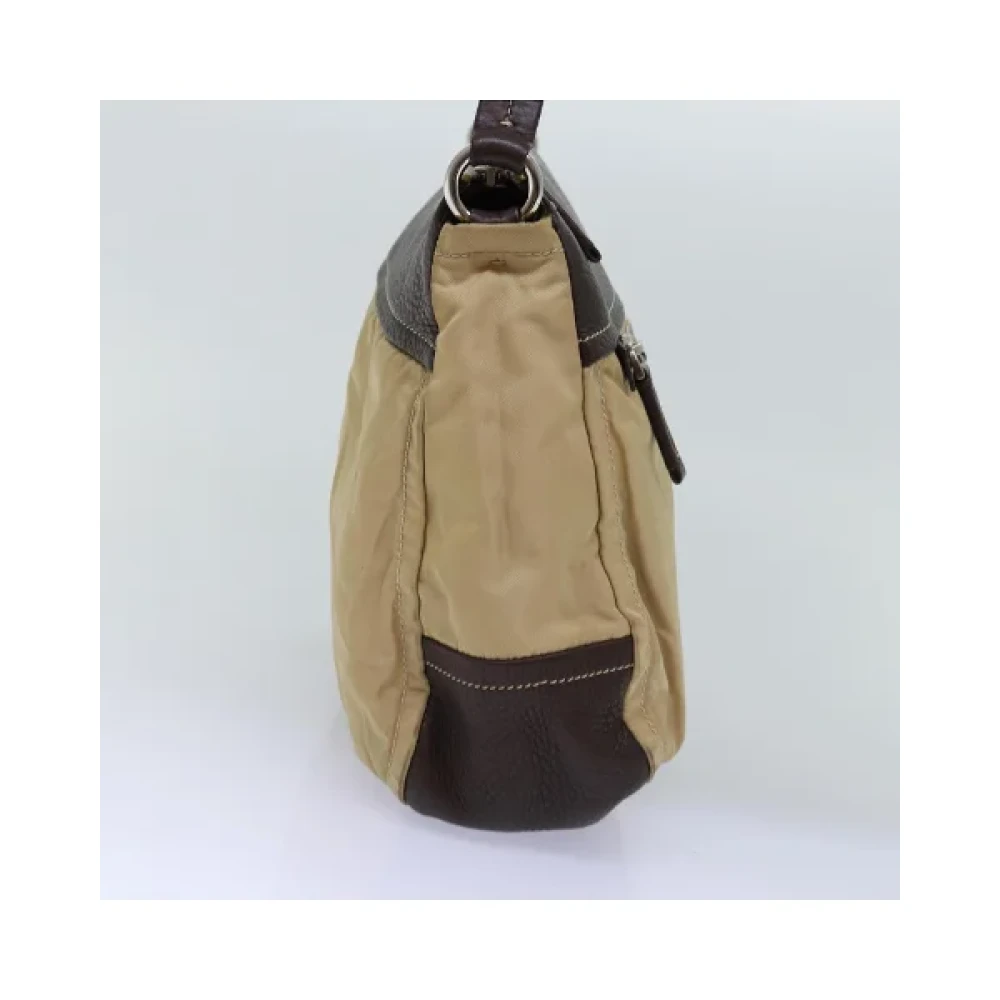 Prada Vintage Pre-owned Nylon prada-bags Beige Dames