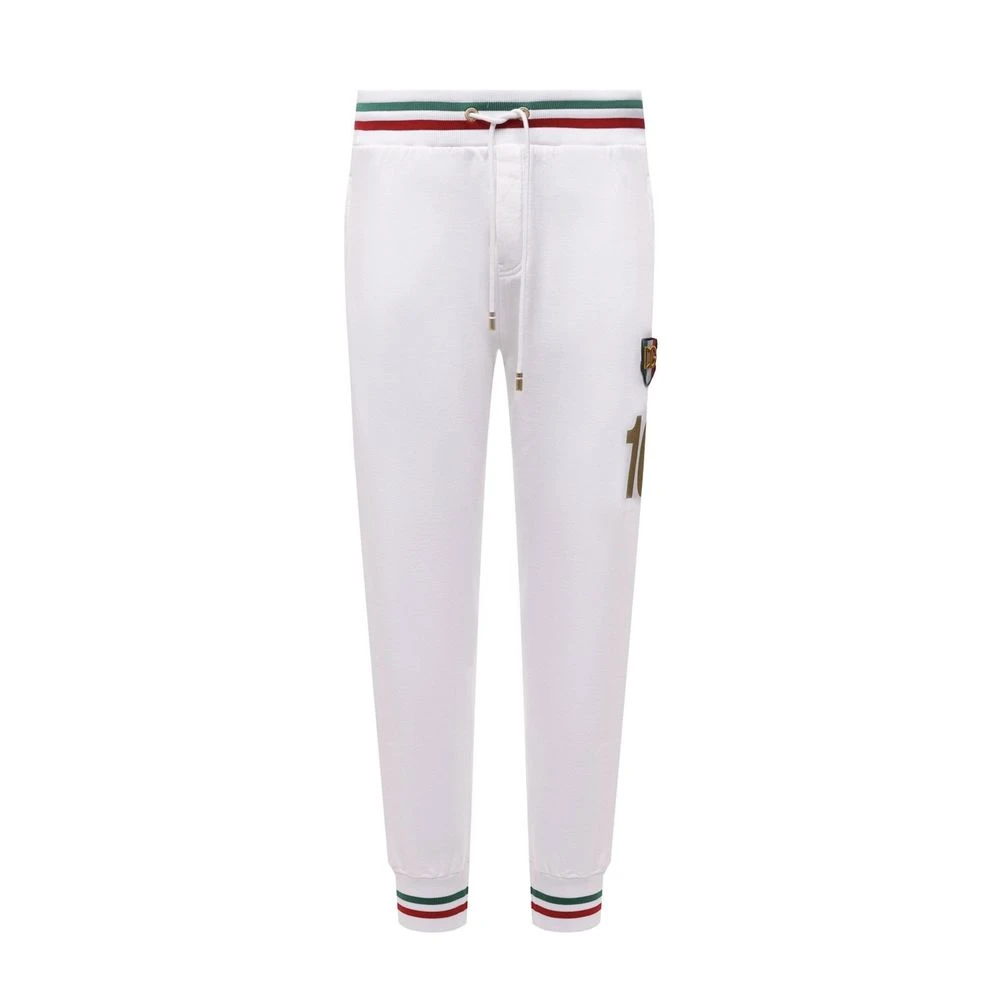 Dolce & Gabbana Men's White Cotton Joggers - Sweatpants - L - Trousers