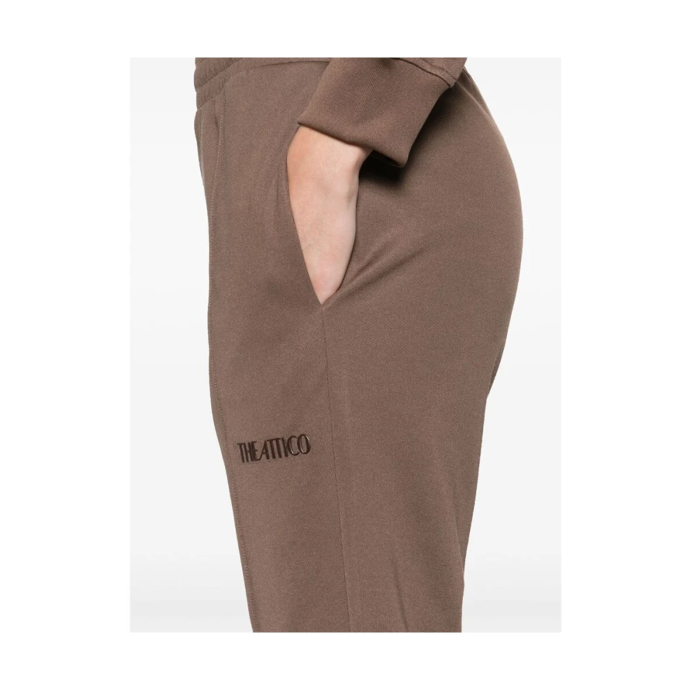 The Attico Chocoladebruine elastische taillebroek Brown Dames