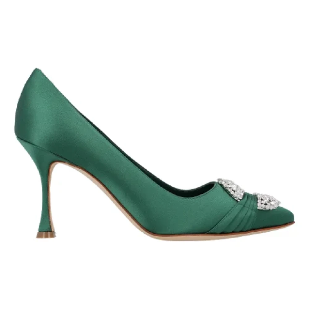 Manolo Blahnik Tyg klackskor Green, Dam