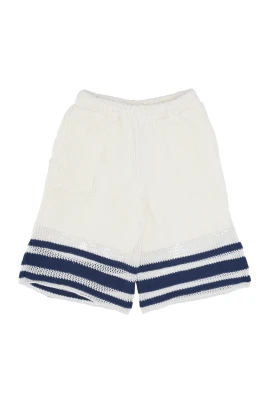 Randiga stickade shorts