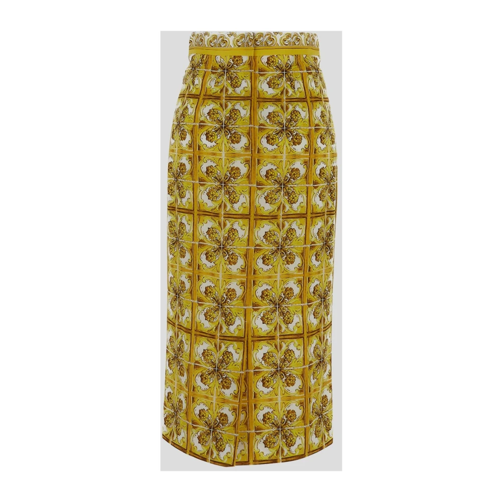 Dolce & Gabbana Katoenen Pencil Rok Yellow Dames