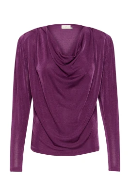 Elegant Draperad Jersey Blus Gloxinia