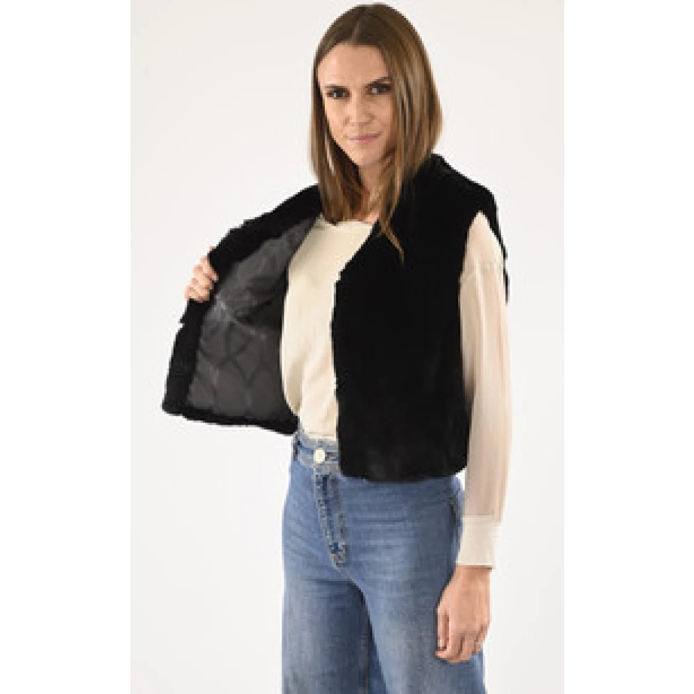 La Canadienne Zwarte konijnenbontvest Black Dames