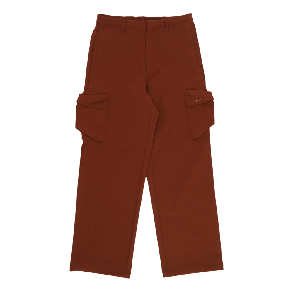 Arte Antwerp Men's Orange Straight Trousers, S, Technical Cargo Trousers
