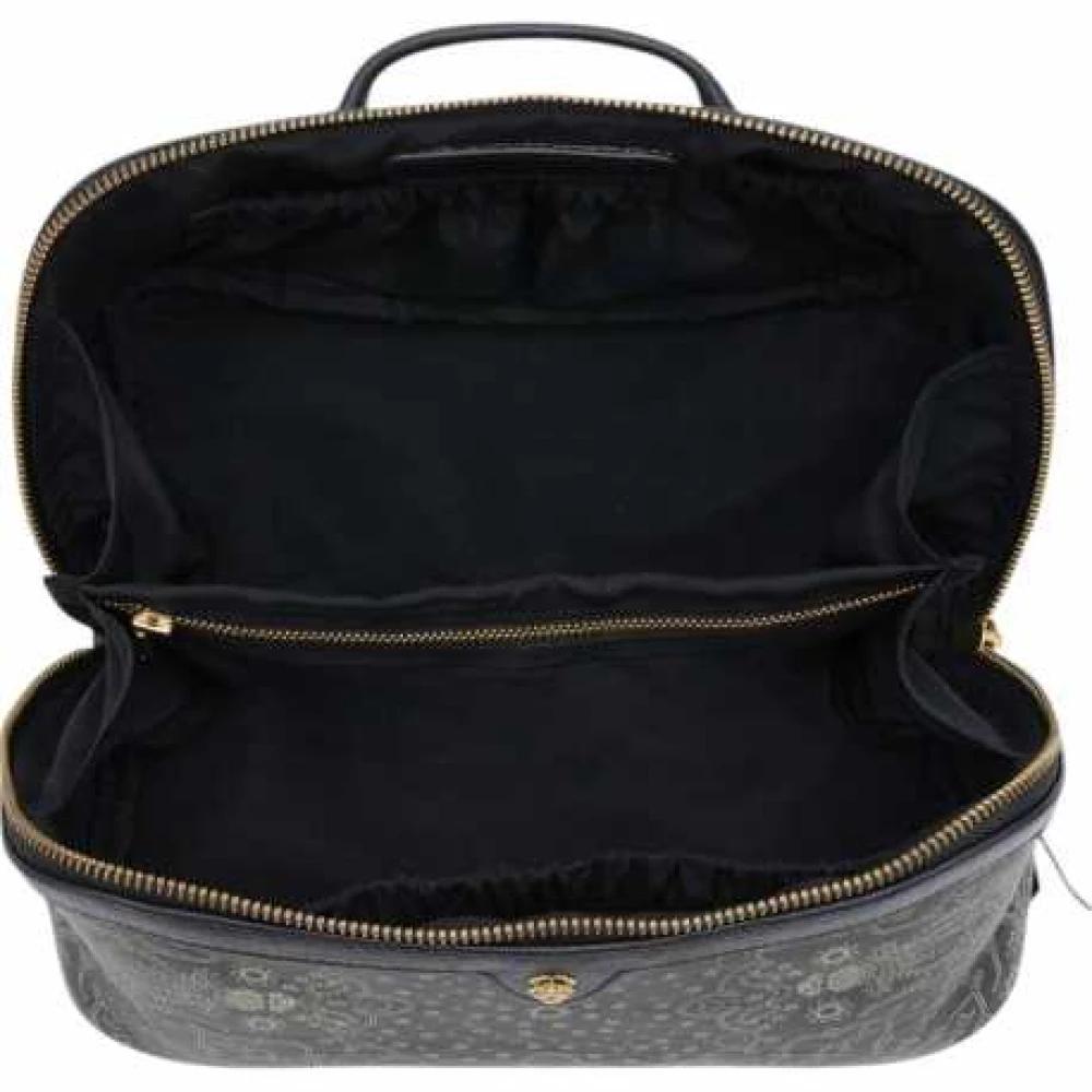 Claris Virot Toilettas van Bandana Print Leer Black Dames