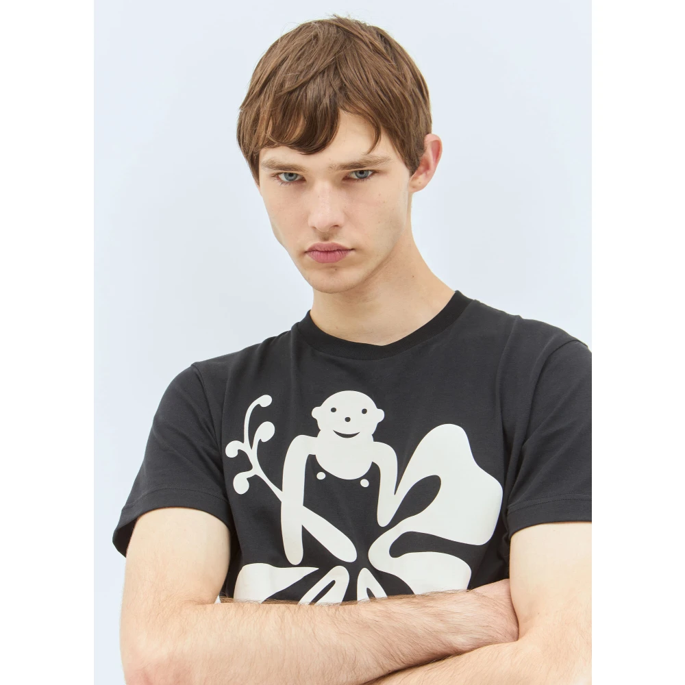 Walter Van Beirendonck Hawaii Katoenen Jersey T-Shirt Logo Print Black Heren