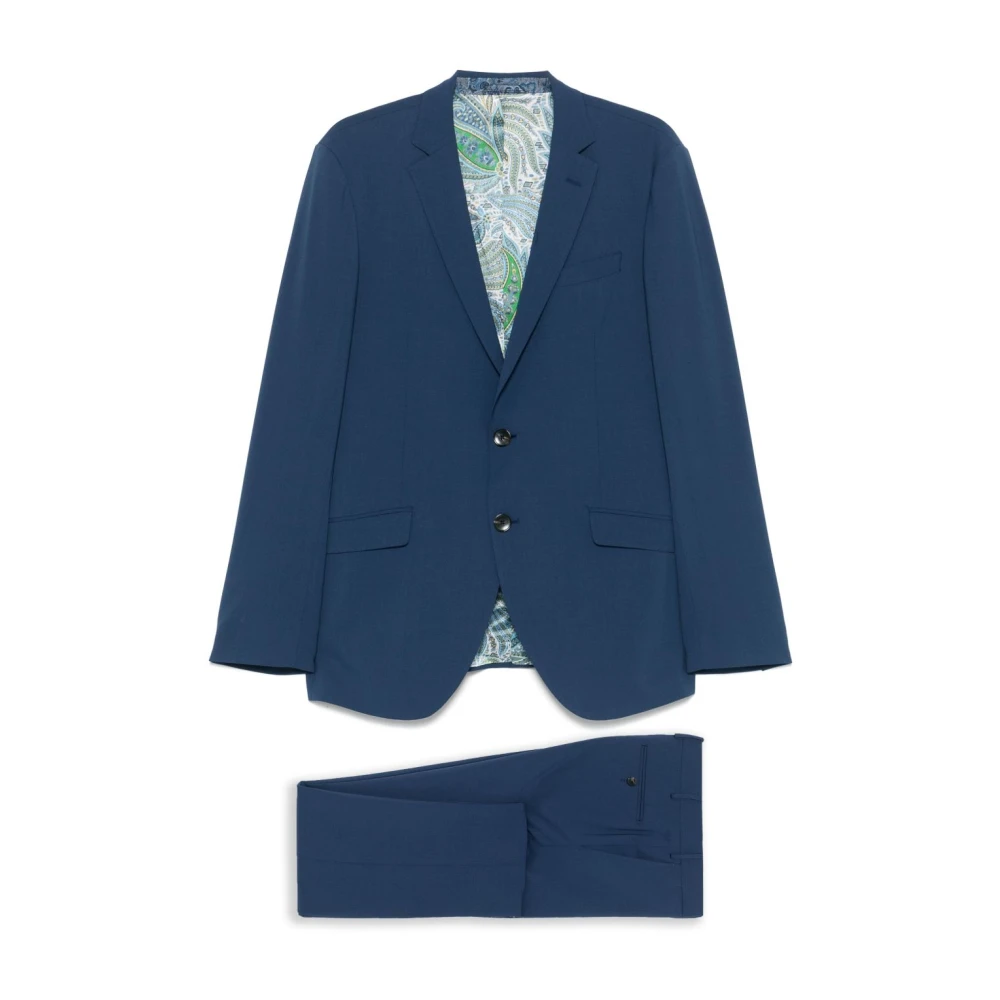 ETRO Blauwe Knoopjurk Achterzakken Blue Heren