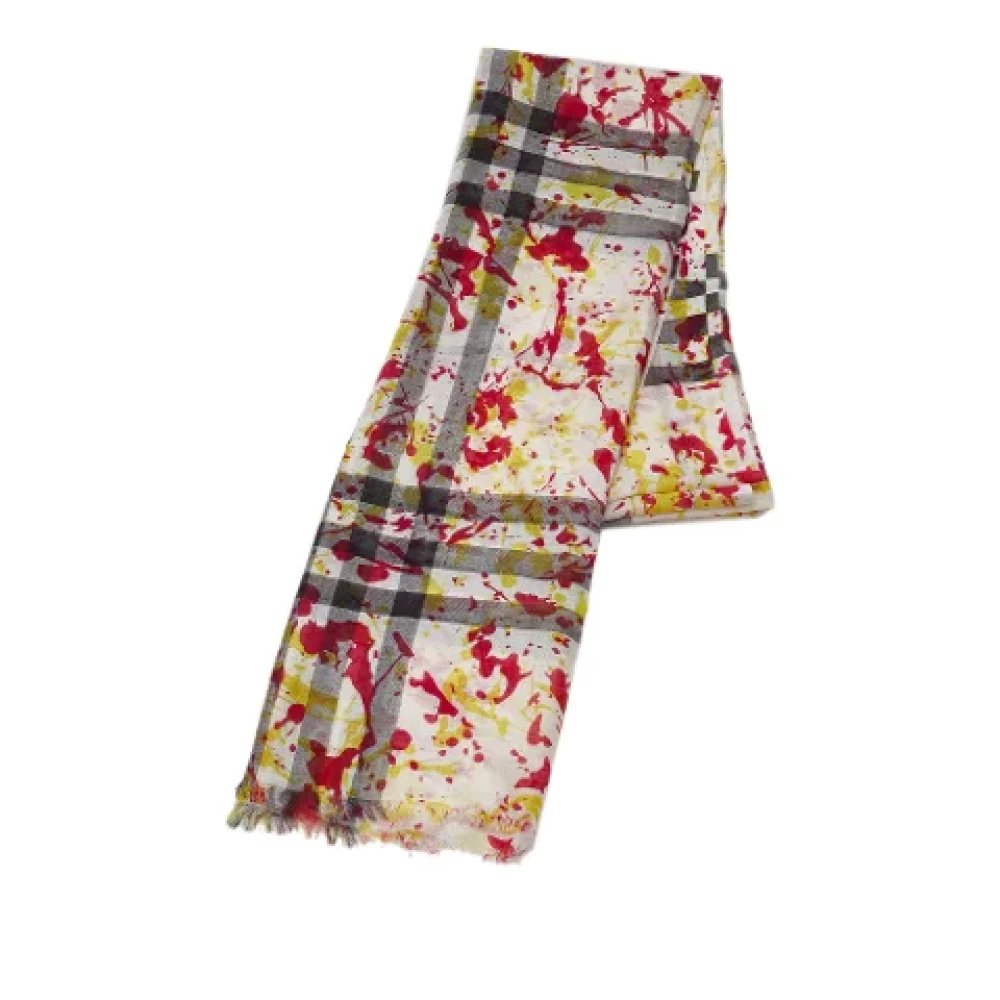 Burberry Vintage Pre-owned Polyester scarves Beige Dames